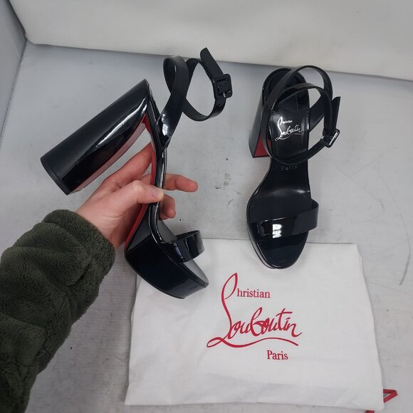 Christian Louboutin Shoes - Christian Louboutin Movida Sabina Black Patent Platform Sandal
